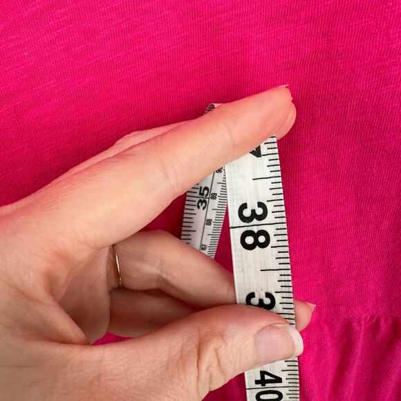 Gap Dress XXL Pink Mini Tiered Cotton Pockets Boho Cottage Boho Bohemian Flowy - Picture 6 of 7